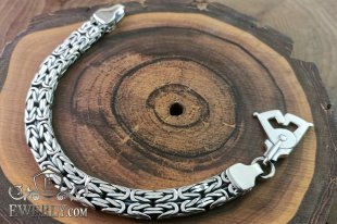 Bracelet "Double Byzantium" of silver, фото